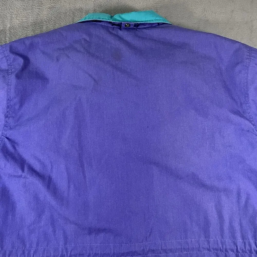 Vintage Cabin Creek Purple Teal Puffer Jacket Plaid Lined Women’s Size Large